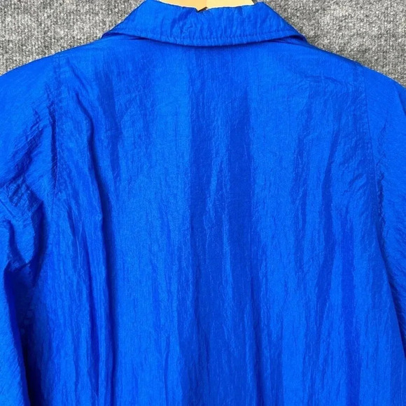 Vintage 90s Kristen Blake Windbreaker Womens M Blue Nylon Crinkle Loose Jacket - Picture 8 of 16
